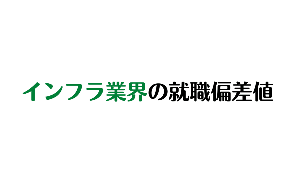 就活　インフラ業界　就職偏差値